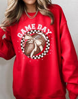 Game Day Football Bow Graphic Fleece Sweatshirts