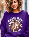 Game Day Football Bow Graphic Fleece Sweatshirts