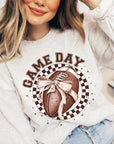 Game Day Football Bow Graphic Fleece Sweatshirts