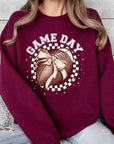 Game Day Football Bow Graphic Fleece Sweatshirts