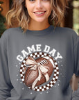 Game Day Football Bow Graphic Fleece Sweatshirts