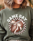 Game Day Football Bow Graphic Fleece Sweatshirts