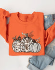 Animal Print Pumpkins Graphic Fleece Sweatshirts