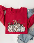 Animal Print Pumpkins Graphic Fleece Sweatshirts