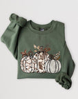 Animal Print Pumpkins Graphic Fleece Sweatshirts