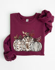 Animal Print Pumpkins Graphic Fleece Sweatshirts