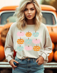 Cute Groovy Pumpkins  Graphic Fleece Sweatshirts