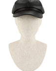 Vintage Faux Leather Solid Beret Cap