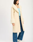 Emory Park Faux Fur Midi Trench Coat