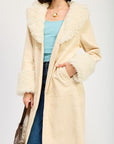 Emory Park Faux Fur Midi Trench Coat