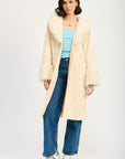 Emory Park Faux Fur Midi Trench Coat