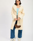 Emory Park Faux Fur Midi Trench Coat