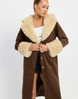 Emory Park Faux Fur Midi Trench Coat