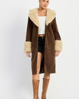 Emory Park Faux Fur Midi Trench Coat