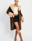 Emory Park Faux Fur Midi Trench Coat