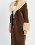 Emory Park Faux Fur Midi Trench Coat