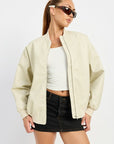 Emory Park Vintage Pleather Bomber Jacket