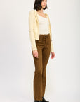 Emory Park Lace Up Faux Suede Flared Pants