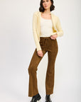 Emory Park Lace Up Faux Suede Flared Pants