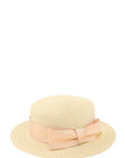 Straw Fashion Hat With Satin Bow