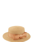 Straw Fashion Hat With Satin Bow