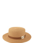 Straw Fashion Hat With CC Buckle