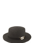 Straw Fashion Hat With CC Buckle