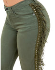 GJG Denim Texas Sun Bell Bottom Jean in Olive