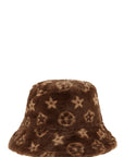 Pattern Print Fur Bucket Hat