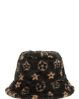 Pattern Print Fur Bucket Hat