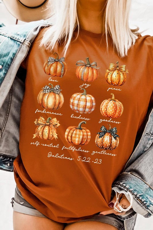 Fruits of The Spirit Christian Pumpkin Graphic Tee