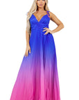 Women's Rainbow Ombre Long Maxi Dress by Claude