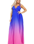 Women's Rainbow Ombre Long Maxi Dress by Claude