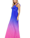 Women's Rainbow Ombre Long Maxi Dress by Claude