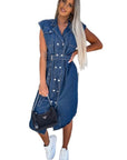 Women's Sexy Denim Vest Dress by Claude