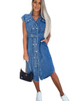 Women's Sexy Denim Vest Dress by Claude