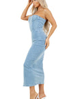 Women's Fashion Long Denim Maxi Dress by Claude