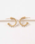 Studded Pearl Hoop Earrings