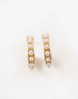 Studded Pearl Hoop Earrings