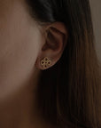 Etched Clover Stud Earrings