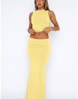 Women's Fashion Two Piece Dress Set in Black or Yellow by Claude