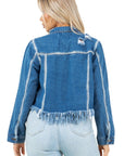 Women's Fashion Crop Denim Trucker Jacket