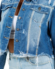 Women's Fashion Crop Denim Trucker Jacket