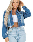 Women's Fashion Crop Denim Trucker Jacket