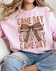 Game Day Football Bow Graphic Fleece Sweatshirts