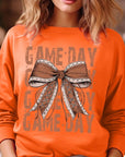 Game Day Football Bow Graphic Fleece Sweatshirts