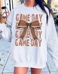 Game Day Football Bow Graphic Fleece Sweatshirts