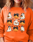 Cute Ghost Fall Pumpkin Graphic Fleece Sweatshirts