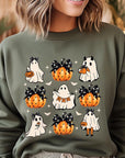 Cute Ghost Fall Pumpkin Graphic Fleece Sweatshirts