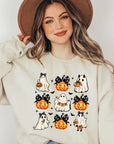 Cute Ghost Fall Pumpkin Graphic Fleece Sweatshirts